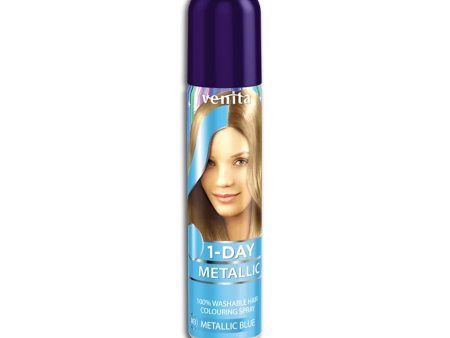 1-Day Metallic koloryzujący spray do włosów Metallic Blue 50ml For Discount