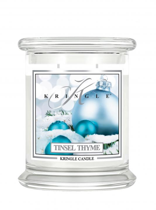 Średnia świeca zapachowa z dwoma knotami Tinsel Thyme 411g on Sale